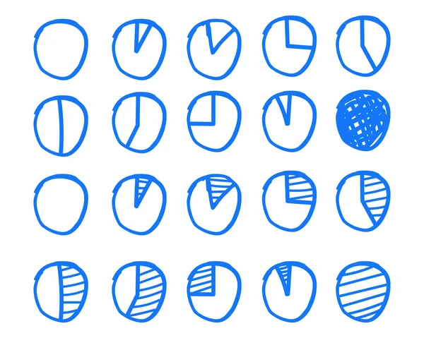 Business charts. Hand Drawn, sketched, doodle style. Set of thin line graph icons. Outline. Infographic elements. — Vettoriale Stock