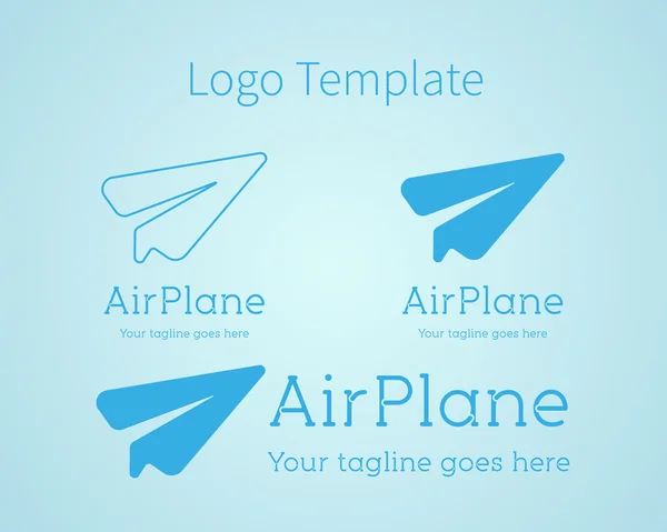 Airplane - vector logo concept. Aircraft illustration. Logo template. Minimal classic style. Airplane silhouette for transportation and travel company. Travel agency logo template. Design elements. — Wektor stockowy