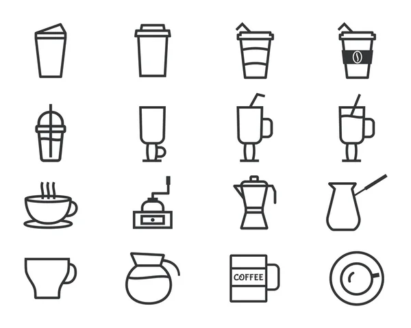 Coffee Outline Elements — Stock Vector