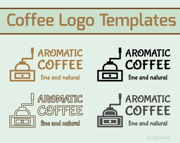 Coffee cafe icon logo template and business cards, badges design. Isolated on light background. — Stock vektor