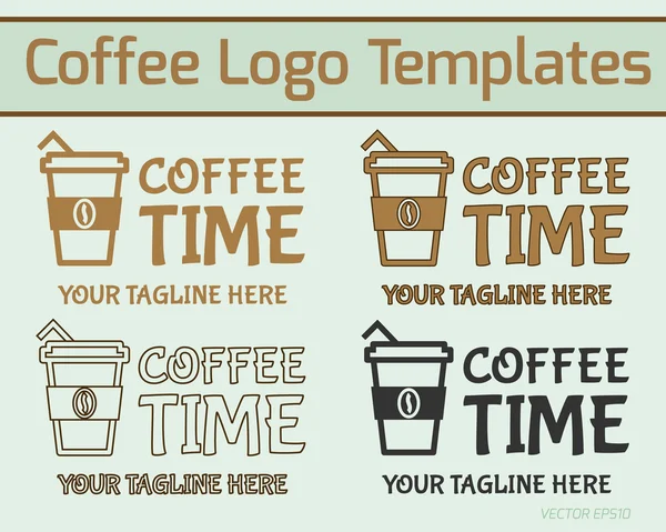 Kaffe Logotypdesign. — Stock vektor