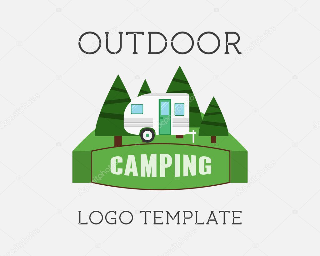 Adventure Outdoor Tourism Travel Logo Vintage Labels design vector templates. RV, forest holiday park, caravan, motorhome. Exploration Camping Badges Retro style logotype concept icons set. Vector