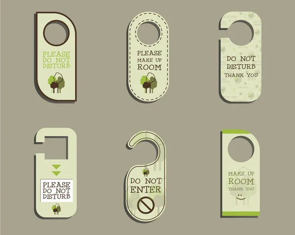 Organic Door knob or hanger sign set- do not disturb design. With Eco and bio logo template. Vector — Stock Vector