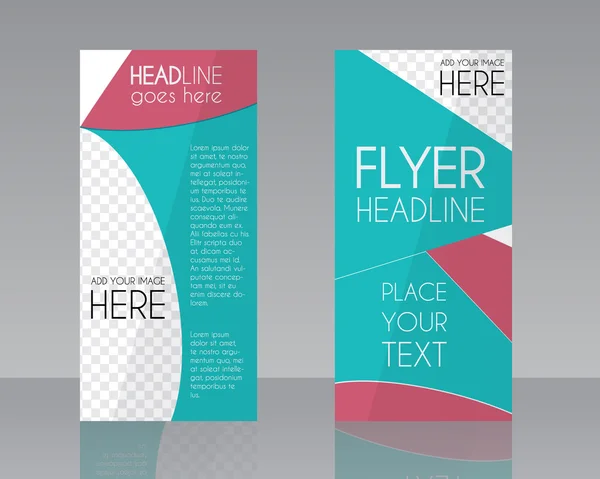 Vector Brochure Flyer design Layout template. Blue and pink stylish colors. Triangle abstract style. For fashion presentation, night club party. Isolated on grey background. Vector — Wektor stockowy