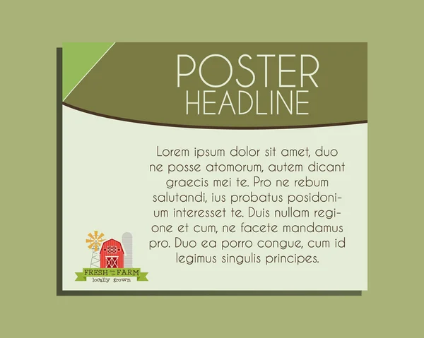 Ecology banner. Organic farm and natural products  poster design. Lovely colors. Vector — Wektor stockowy