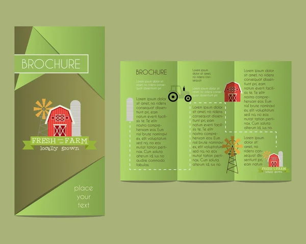 Brochures and flyer design template in polygonal style concerning to ecology, natural, organic themes with infographic elements. Vector — Archivo Imágenes Vectoriales