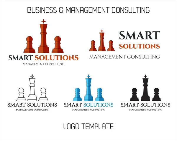 Set of Smart solutions logo template. Business management Consulting concept.  Ideas and project realization. Branding for management, finance, law company and others. Vector — Stockový vektor