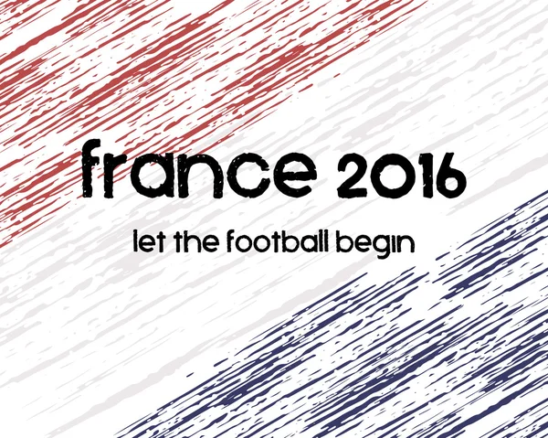 France 2016 Football poster. Retro stylish France flag background, typographic design. Vector —  Vetores de Stock