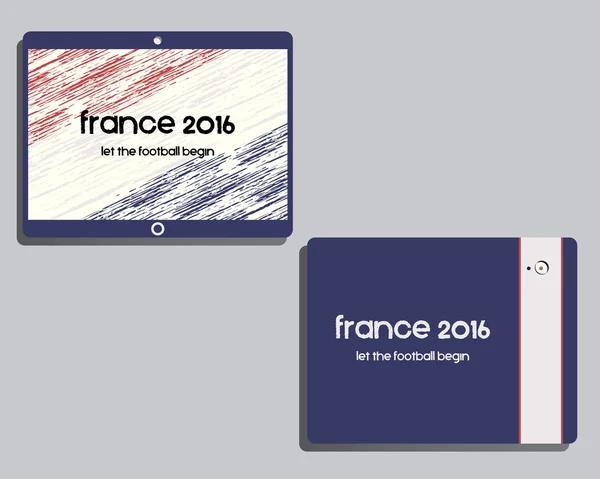 Корпоративный дизайн шаблона идентичности. Франция 2016 Футбол. Мобильное устройство, планшет. Национальные цвета Франции дизайна. Изолированные на светлом фоне. Вектор — стоковый вектор