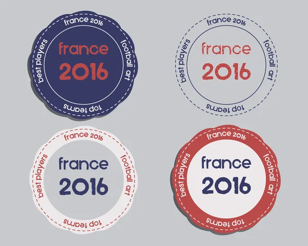 Brand identity elements - logo templates and badges. France 2016 Football. The national colors of France design. Isolated on bright background. Vector — Stock Vector