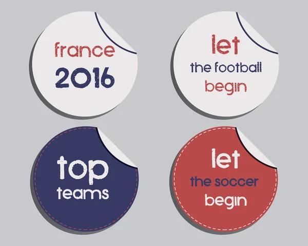 Набор необычной идентичности бренда - Франция 2016 Футбол этикетки - наклейки. Национальные цвета Франции дизайна. Изолированные на светлом фоне. Вектор — стоковый вектор