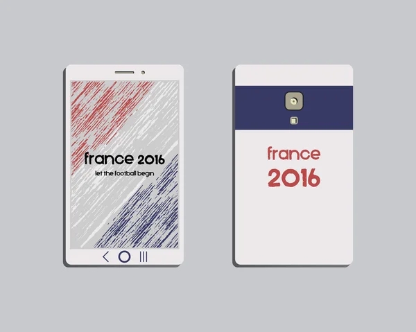 Corporate identity template design. Mobile device and smartphone. Corporate branding. France 2016 Football. The national colors of France. Isolated on bright background. Vector — Stock Vector