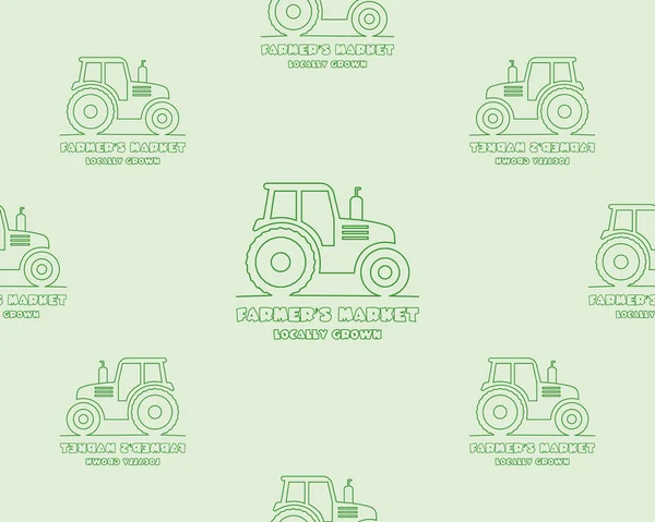 Natural products seamless pattern, farm fresh, eco design. Vector — Stok Vektör