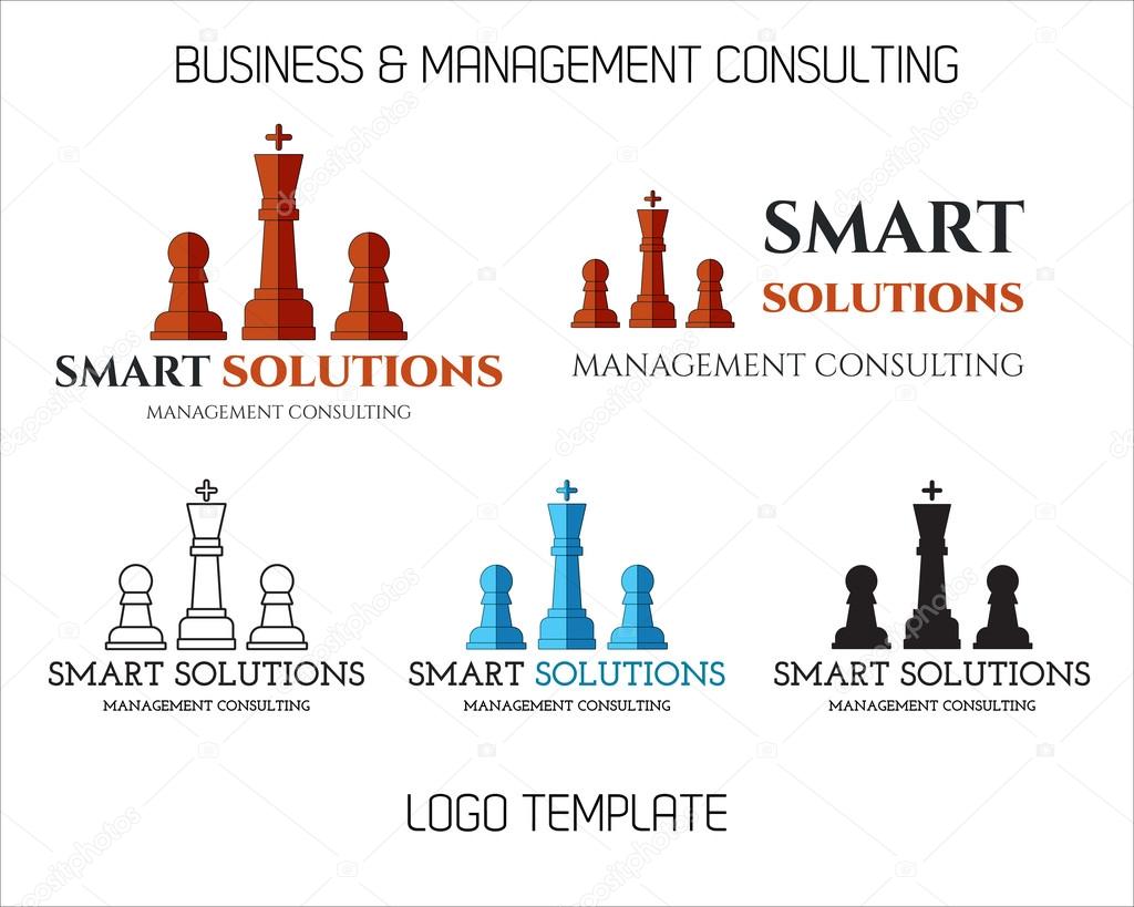 Set of Smart solutions logo template. Business management Consulting concept.  Ideas and project realization. Branding for management, finance, law company and others. Vector