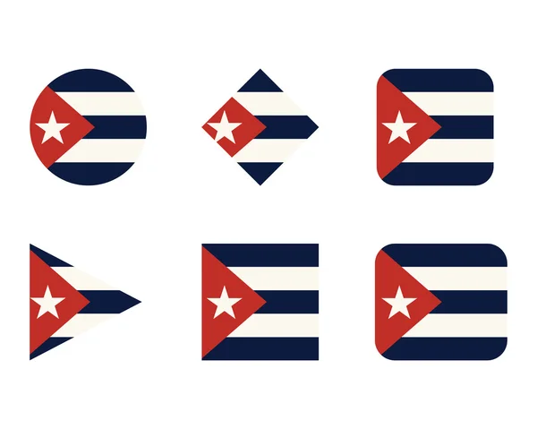 Set of buttons, icons or logo templates with flag of Cuba. Vector — Stock Vector