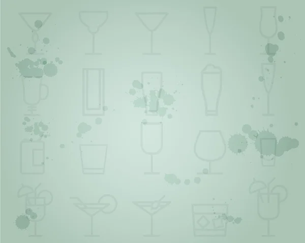 Summer cocktail party grunge background with cocktails line icons. Fresh Modern ice design for cocktail bar. Vector — Stock Vector