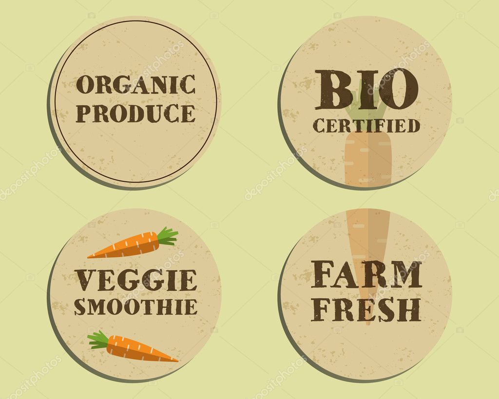 Stylish Farm Fresh label template with carrot. Mock up design. Retro ...