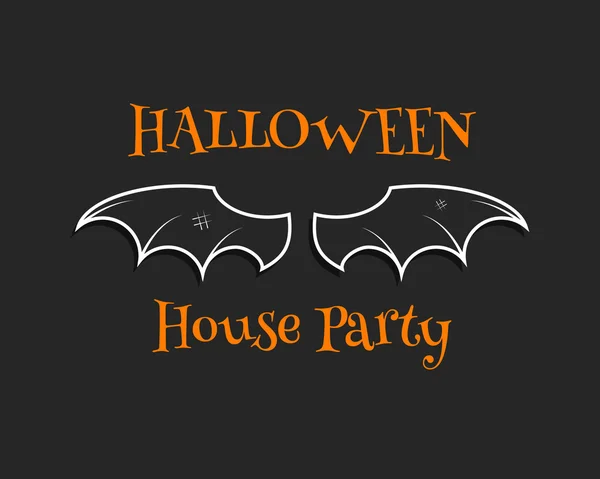 Stylish unique bat background. Happy Halloween house party card. Poster and banner. Flat dark design for celebration halloween. Vector – Stock-vektor