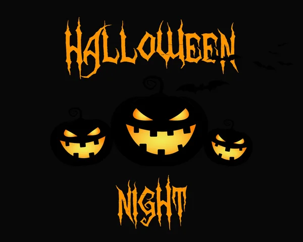 Happy Halloween Party-Nacht-Card. Halloween Kürbis, dunkel entwerfen. Hintergrund, Poster und Banner. Flaches Design für feiern Halloween. Vektor — Stockvektor