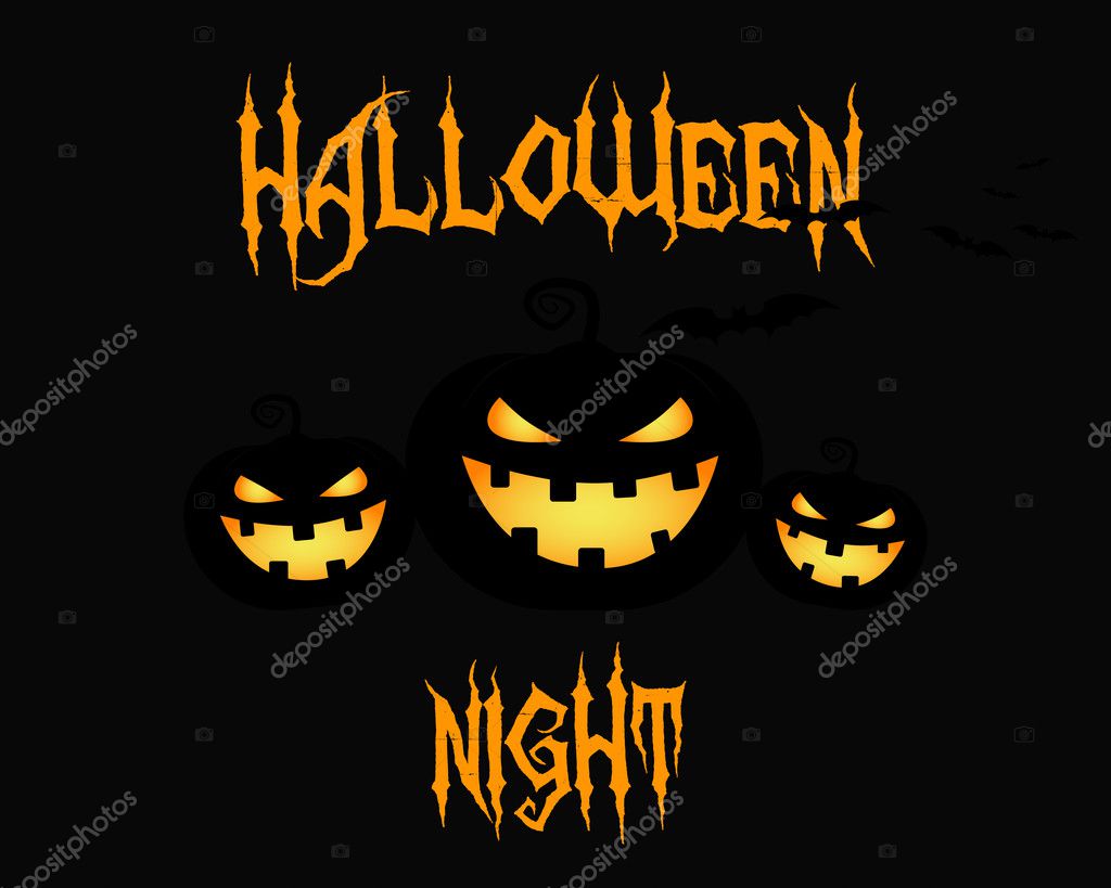 Happy Halloween party night card. halloween pumpkin, dark design. Background, poster and banner. Flat design for celebration Halloween. Vector illustration