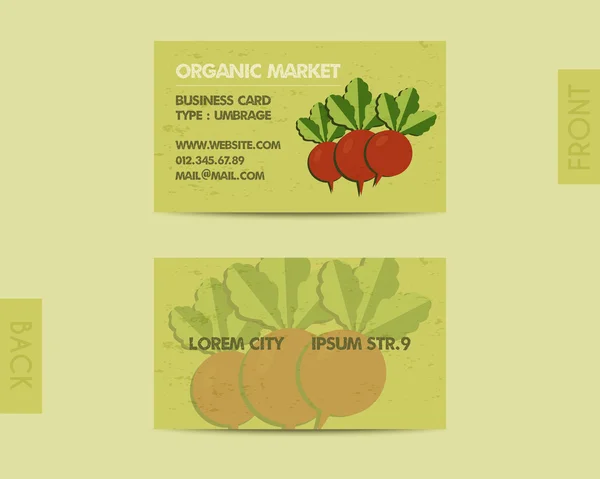 Summer Farm Fresh branding identity elements. Business card template. Organic stylish design. Mock up. Best for natural shop, organic fairs, eco markets and local companies. Vector — Archivo Imágenes Vectoriales