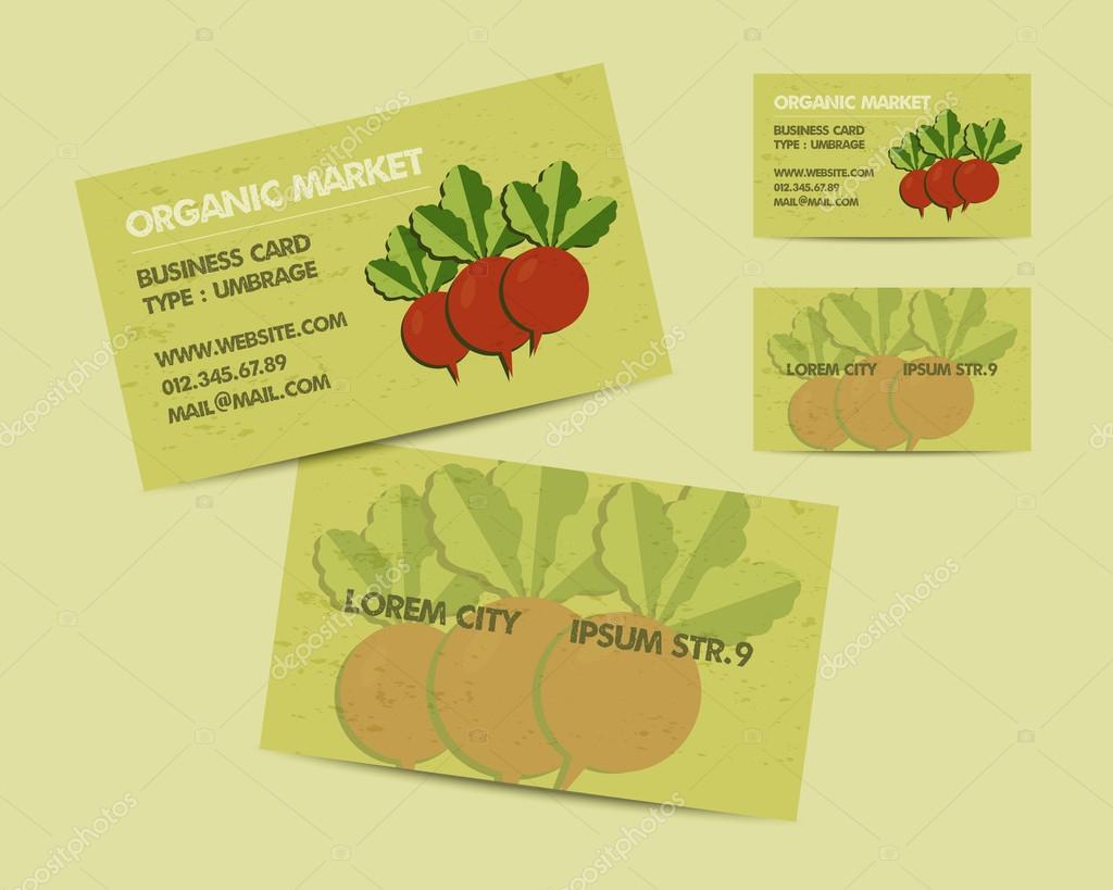 Sommer Farm Fresh Branding Identität Elemente. Visitenkarte For Bio Card Template