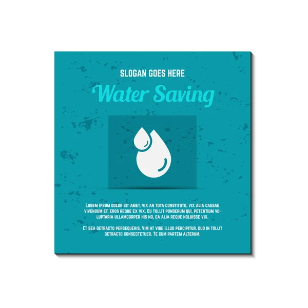 Nature banner, ecology poster with text for presentation, quotes. Eco organic labels and cards. Save water concept. Vector. — Vetor de Stock
