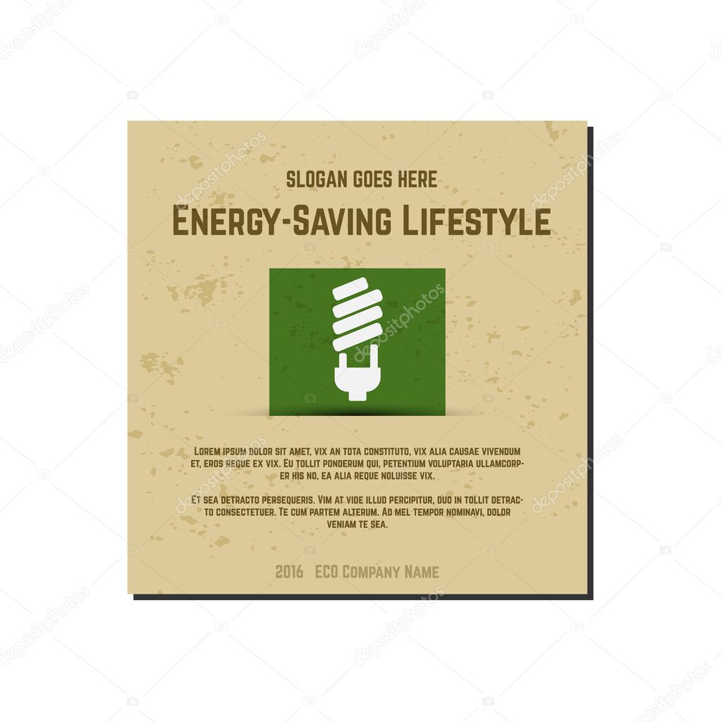 Nature banner, ecology poster with text for presentation, quotes. Eco organic labels and cards. Energy saving lifestyle concept. Vector.