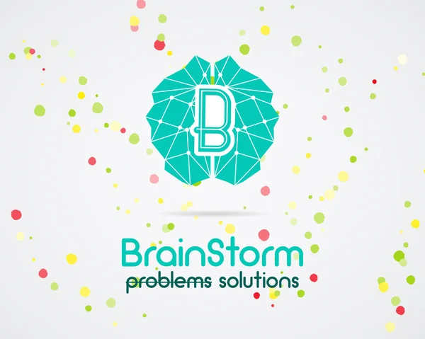 Brainstorm, hjärnan, skapande och idé logotyp mall och element. Lösa problem business företagets logotype. Kreativ byrå varumärkesidentitet. Vektor — Stock vektor