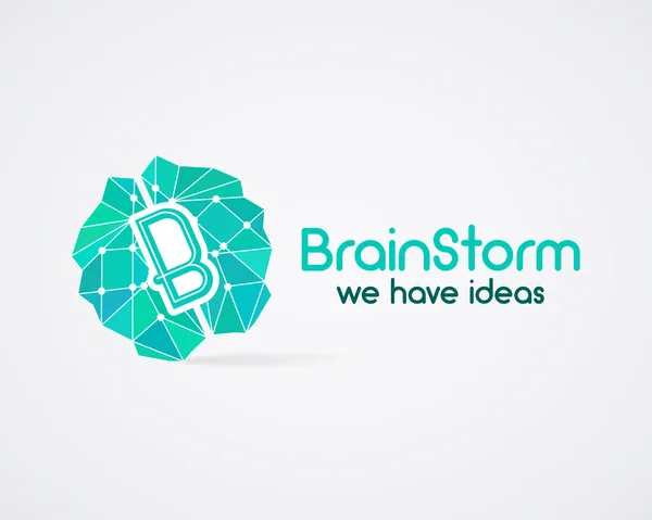 Brainstorm, hjärnan, skapande och idé logotyp mall och element. Lösa problem, idé skapande verksamhet företaget logotype. Kreativ byrå varumärkesidentitet. Vektor — Stock vektor