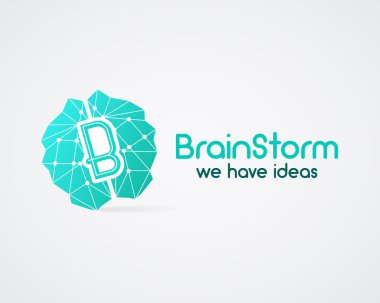 Brainstorm, brain, creation and idea logo template and elements. Solve problems, idea creation business company logotype. Creative agency brand identity. Brain icon concept. Vector
