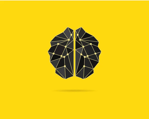 Brainstorm template, brain icon, idea poster template and elements. Brain vector concept. Brochure design. Creative yellow background concept. Text paper. Brainstorm poster. Brain power. Vector — Vetor de Stock