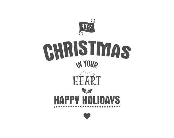 Merry Christmas lettering. Wishes Vector clipart for Holiday season cards, posters, banners, flyers and photo overlays. Hand drawn typography elements. Monochrome. Isolated on white background — Vettoriale Stock