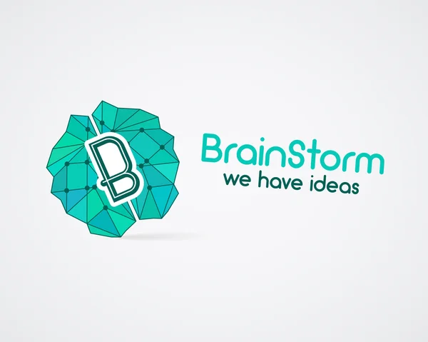 Brainstorm, brain, creation and idea logo template and elements. Solve problems business company logotype. Creative agency corporate brand identity. Brain icon concept. Vector — Stockový vektor