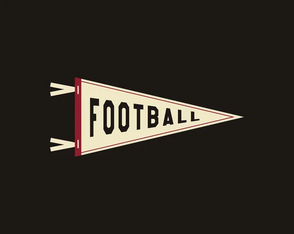 College Football Pennant Banner Icon. Sport flag, training camp emblem. University team label element. Vector sign —  Vetores de Stock