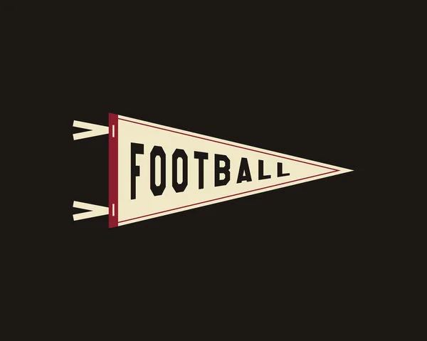 College Football Pennant Banner Icon. Sport flag, training camp emblem. University team label element. Vector sign