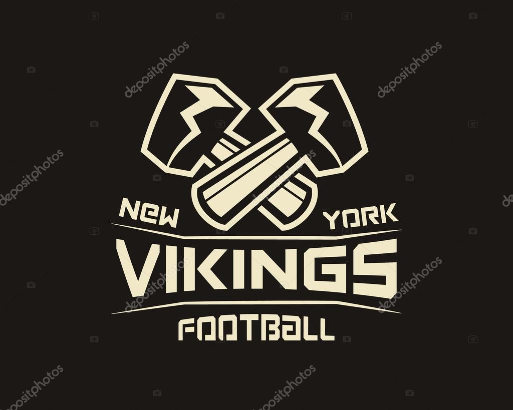 American football label. Hammer logo element innovative and creative inspiration for business company, sport team, university championship etc. Usa sports emblem. Vector illustration