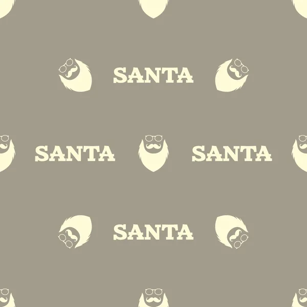 Christmas seamless pattern. Xmas backgrounds textures collection for holidays season. Use for packaging, new year cards, brochures, flyers. Print on tshirts. Retro color. Santa beard. Vector — 스톡 벡터