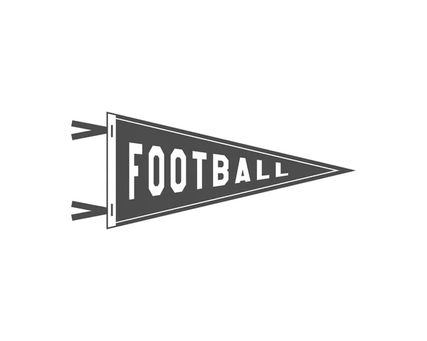 College Football Pennant Banner Icon. Sport flag, training camp emblem. University team label element. Monochrome design template. Vector sign. — Διανυσματικό Αρχείο
