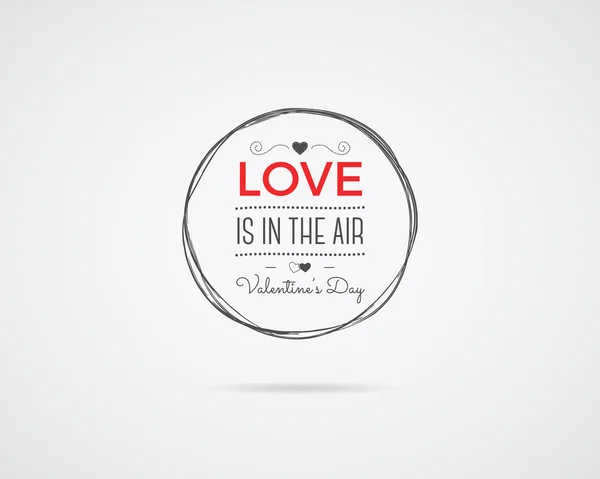 Valentine day Vector photo overlay, hand drawn lettering collection, inspirational quote. Label. Love is in the air concept on white background. Best for gift card, brochure — Wektor stockowy