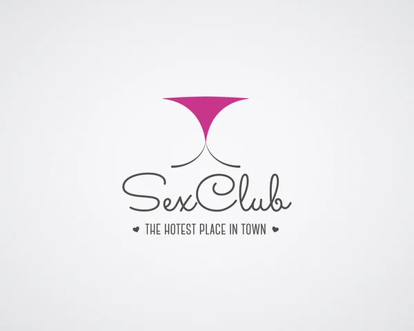 Cute vector Sex club logo and badge design template. Sexy label. Vector xxx elements. Adult store symbol, icon - lingerie. Use for brochures, facades, window signage, emblems etc. — 图库矢量图片