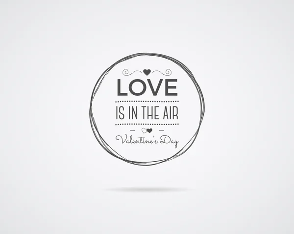 Valentine day Vector photo overlay, hand drawn lettering collection, inspirational quote. Label. Love is in the air concept isolate on white background. Best for gift card, brochure — Vetor de Stock