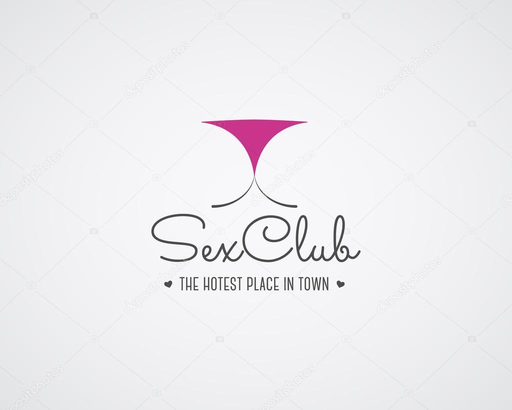 Cute vector Sex club logo and badge design template. Sexy label. Vector xxx elements. Adult store symbol, icon - lingerie. Use for brochures, facades, window signage, emblems etc