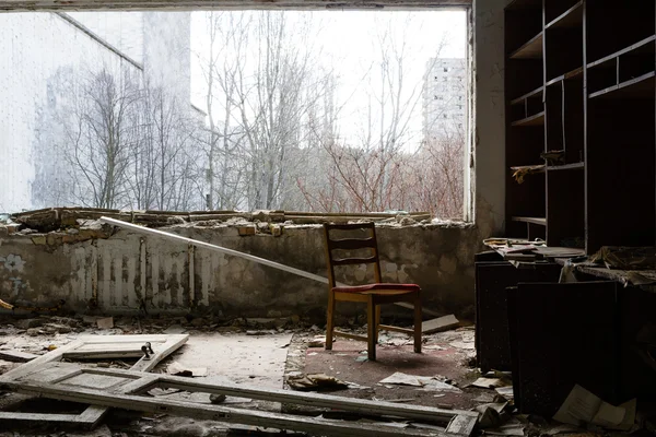 UKRAINE. Chernobyl Exclusion Zone. - 2016.03.19. Buildings in the abandoned city of Pripyat — Stock Photo, Image