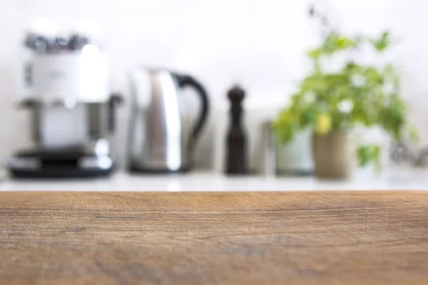 Imagen borrosa del interior de la cocina moderna para el fondo — Foto de Stock