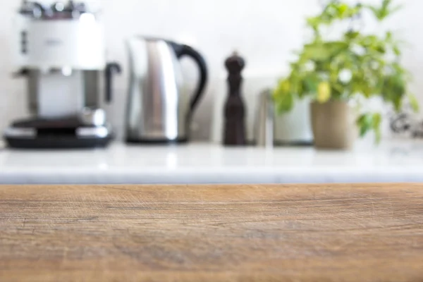 Arka plan için modern mutfak içinin bulanık görüntüsü