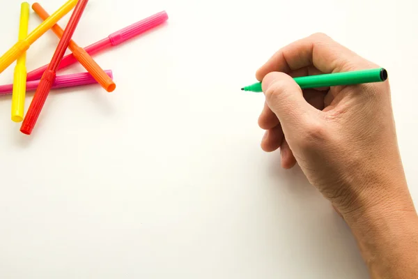 Male hand ready to create a draw — Stock Photo, Image