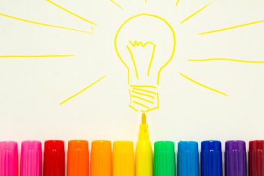 işaretleyicileri gökkuşağı renkleri