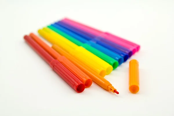 Conjunto de marcadores cores arco-íris — Fotografia de Stock