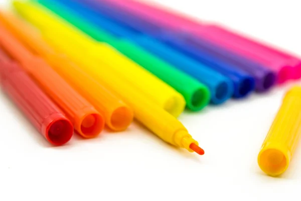 Sæt af markører regnbue farver - Stock-foto